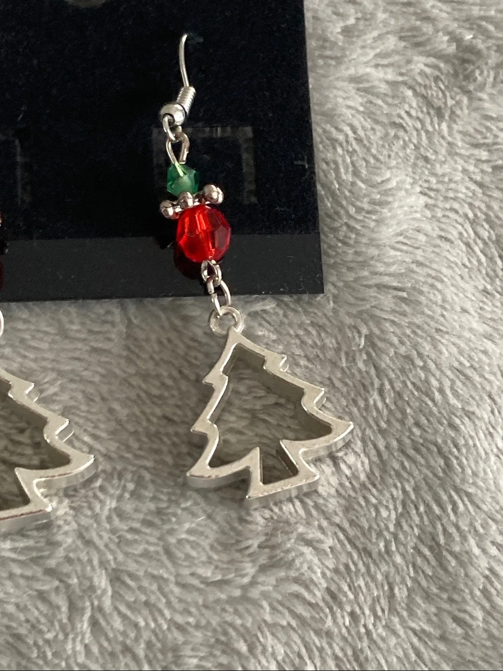 Christmas tree cookie cutter beaded earrings